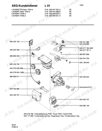 Взрыв-схема стиральной машины Aeg LAV6726 SENS. - Схема узла Electrical equipment